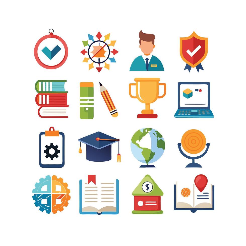 Education Icon Set Collection for Documents, Websites and Mobile Applications vector
