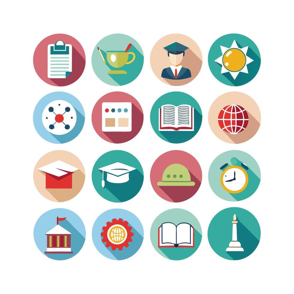 Education Icon Set Collection for Documents, Websites and Mobile Applications vector