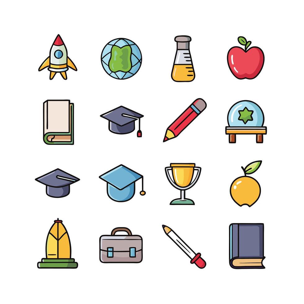 Education Icon Set Collection for Documents, Websites and Mobile Applications vector