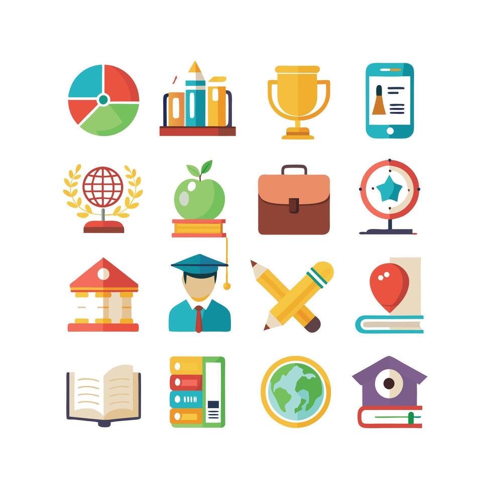 Education Icon Set Collection for Documents, Websites and Mobile Applications vector