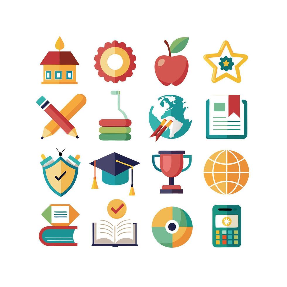 Education Icon Set Collection for Documents, Websites and Mobile Applications vector