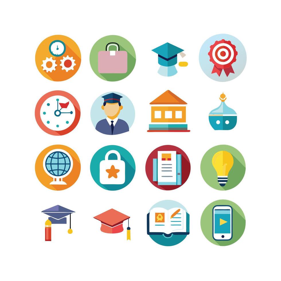 Education Icon Set Collection for Documents, Websites and Mobile Applications vector