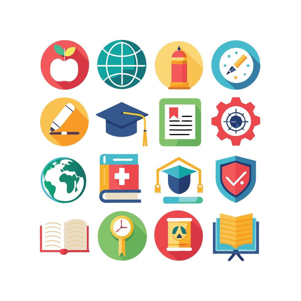 Education Icon Set Collection for Documents, Websites and Mobile Applications vector