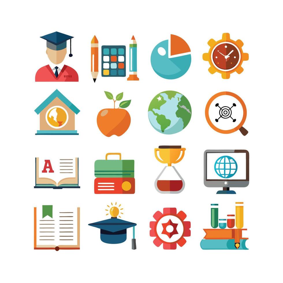 Education Icon Set Collection for Documents, Websites and Mobile Applications vector