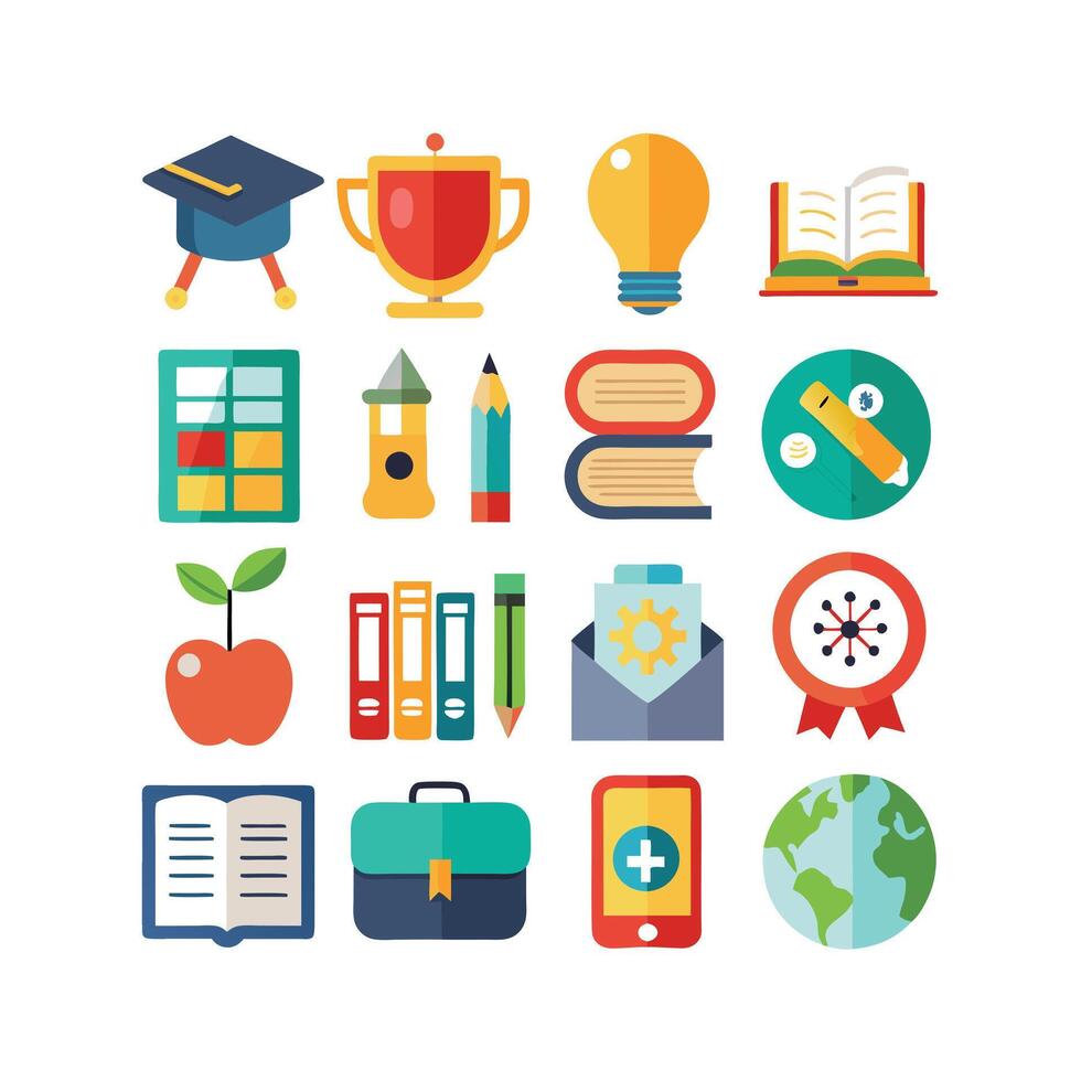 Education Icon Set Collection for Documents, Websites and Mobile Applications vector