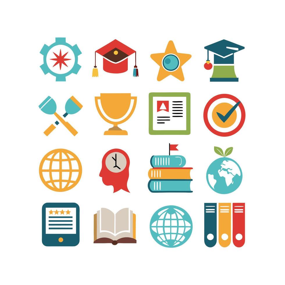 Education Icon Set Collection for Documents, Websites and Mobile Applications vector