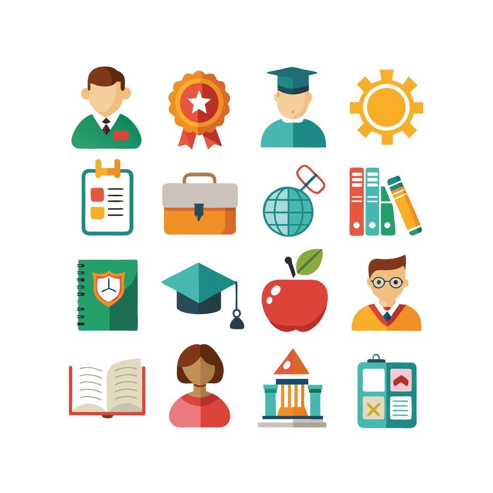 Education Icon Set Collection for Documents, Websites and Mobile Applications vector