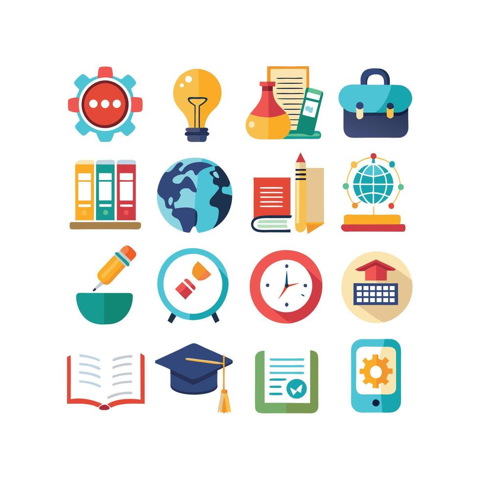 Education Icon Set Collection for Documents, Websites and Mobile Applications vector