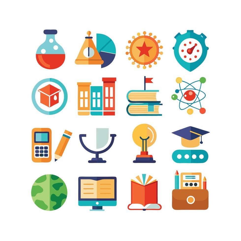 Education Icon Set Collection for Documents, Websites and Mobile Applications vector