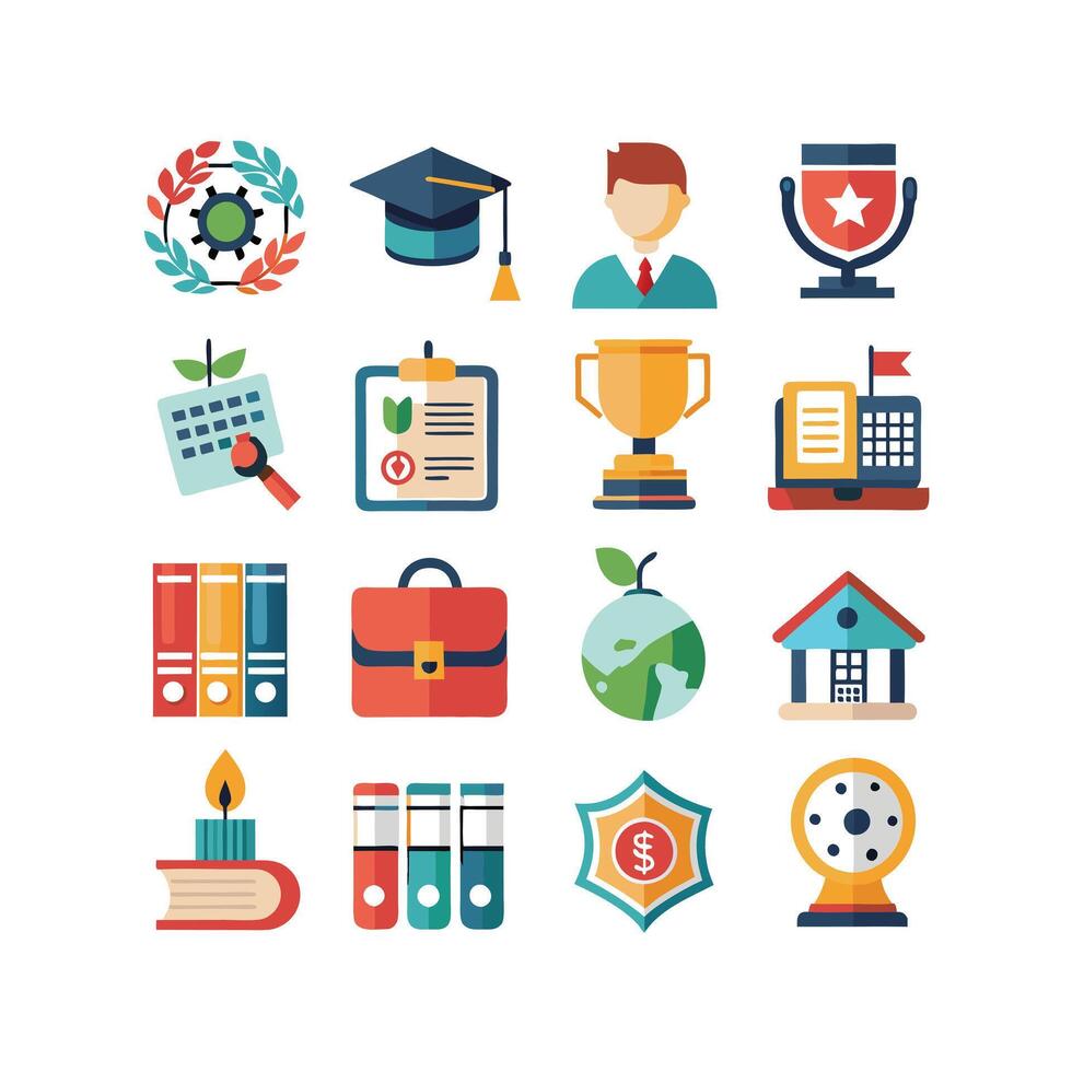Education Icon Set Collection for Documents, Websites and Mobile Applications vector
