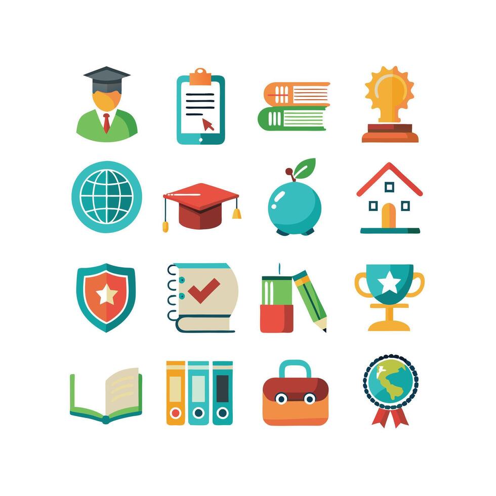 Education Icon Set Collection for Documents, Websites and Mobile Applications vector