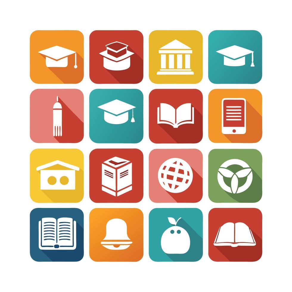 Education Icon Set Collection for Documents, Websites and Mobile Applications vector