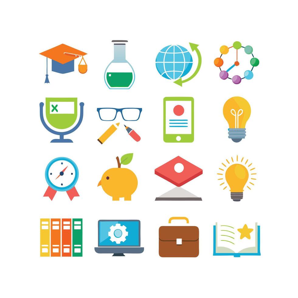 Education Icon Set Collection for Documents, Websites and Mobile Applications vector