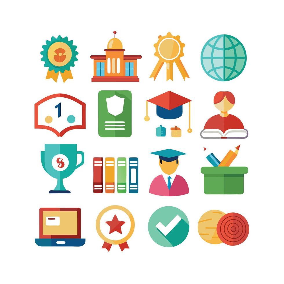 Education Icon Set Collection for Documents, Websites and Mobile Applications vector
