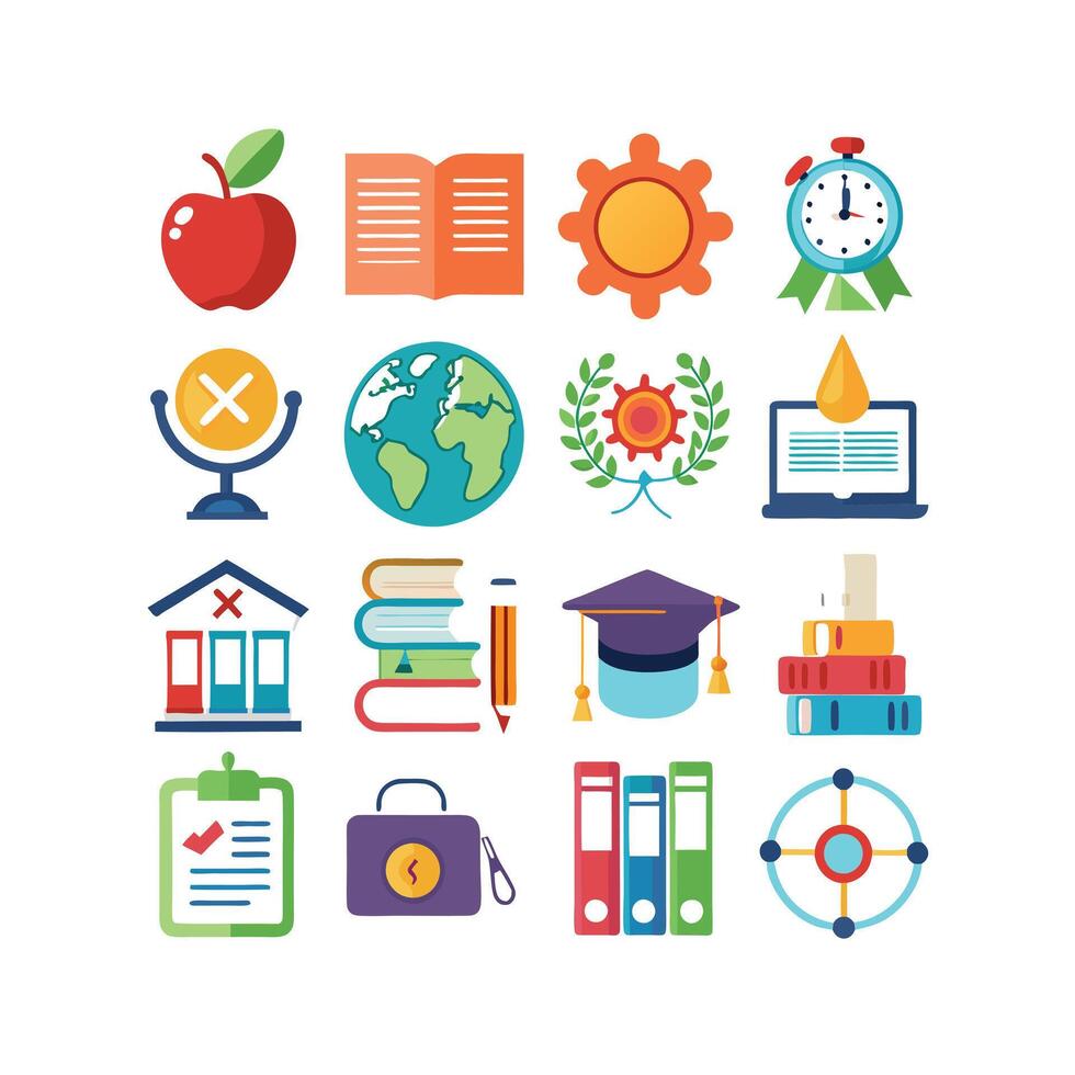 Education Icon Set Collection for Documents, Websites and Mobile Applications vector