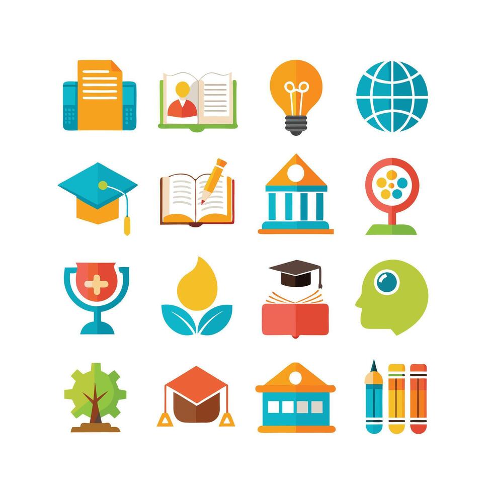 Education Icon Set Collection for Documents, Websites and Mobile Applications vector