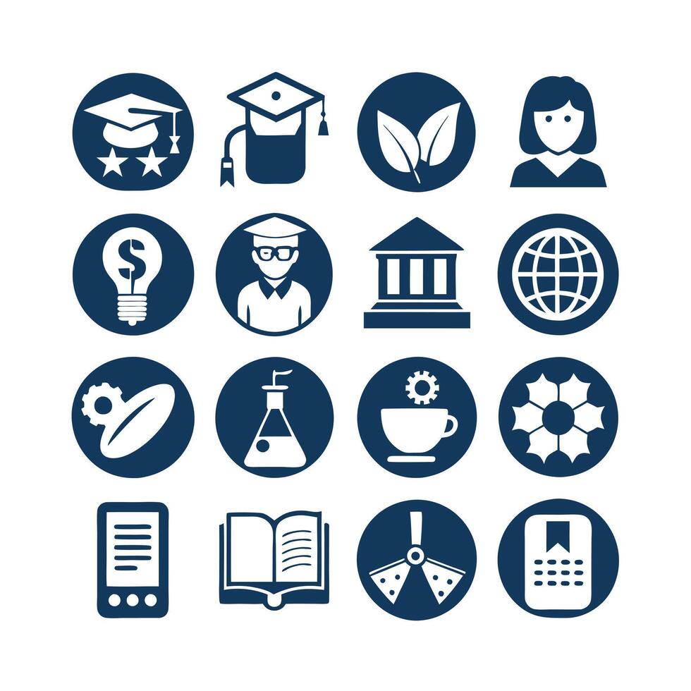 Education Icon Set Collection for Documents, Websites and Mobile Applications vector