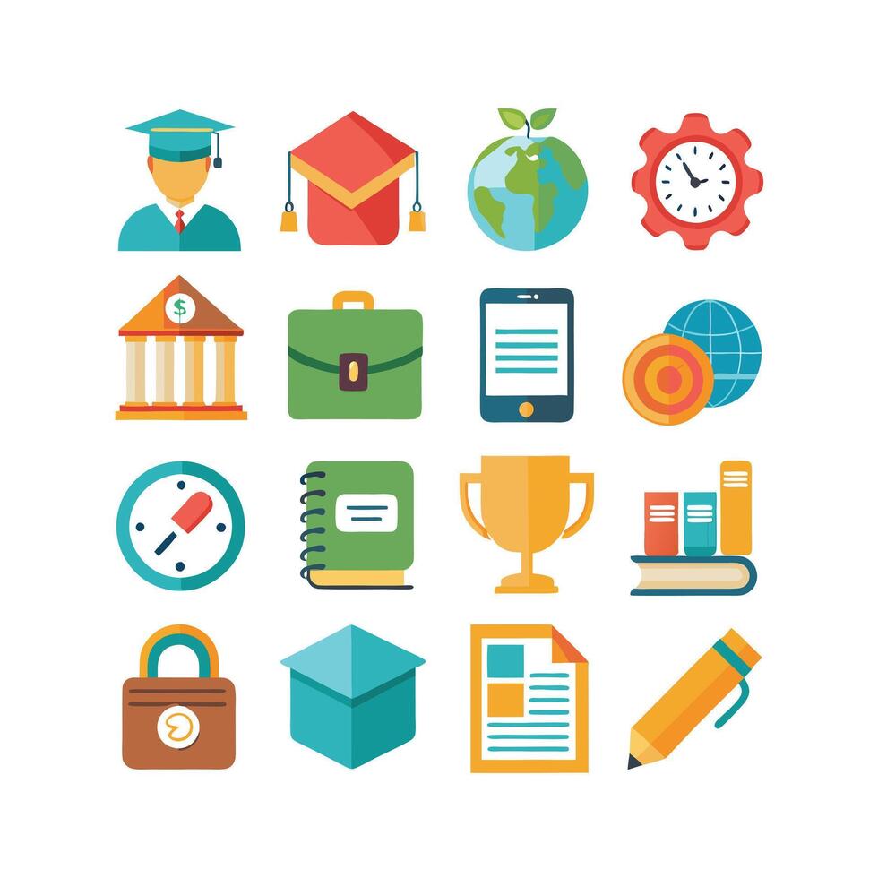 Education Icon Set Collection for Documents, Websites and Mobile Applications vector