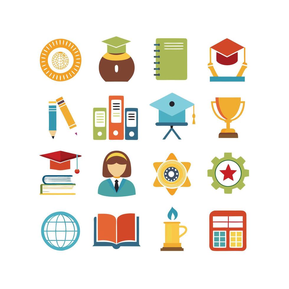 Education Icon Set Collection for Documents, Websites and Mobile Applications vector