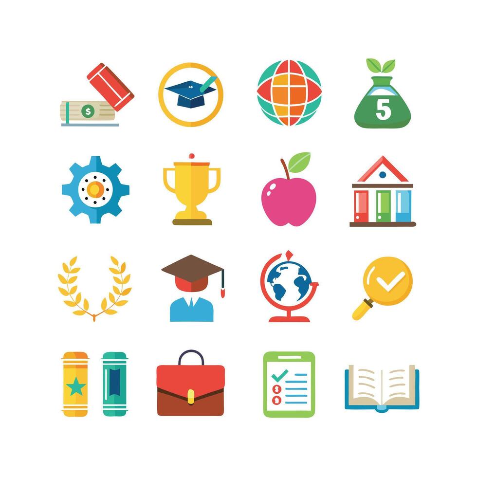 Education Icon Set Collection for Documents, Websites and Mobile Applications vector