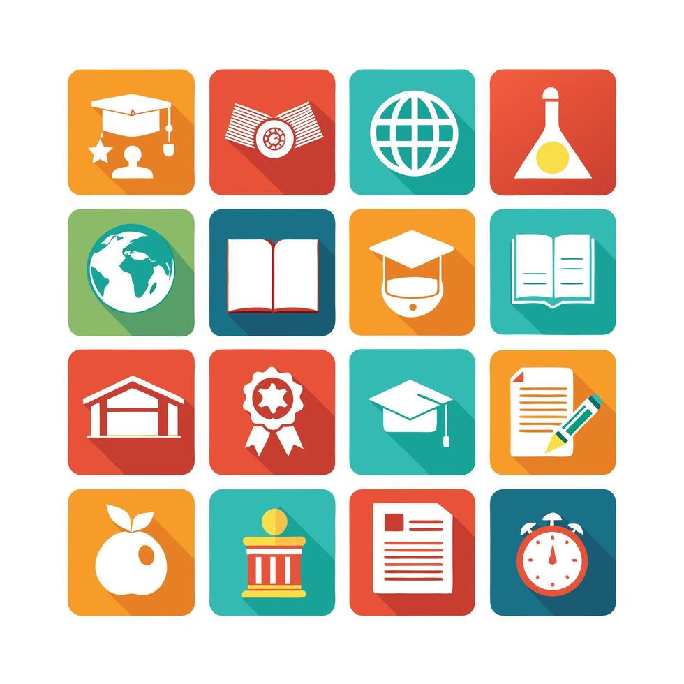 Education Icon Set Collection for Documents, Websites and Mobile Applications vector