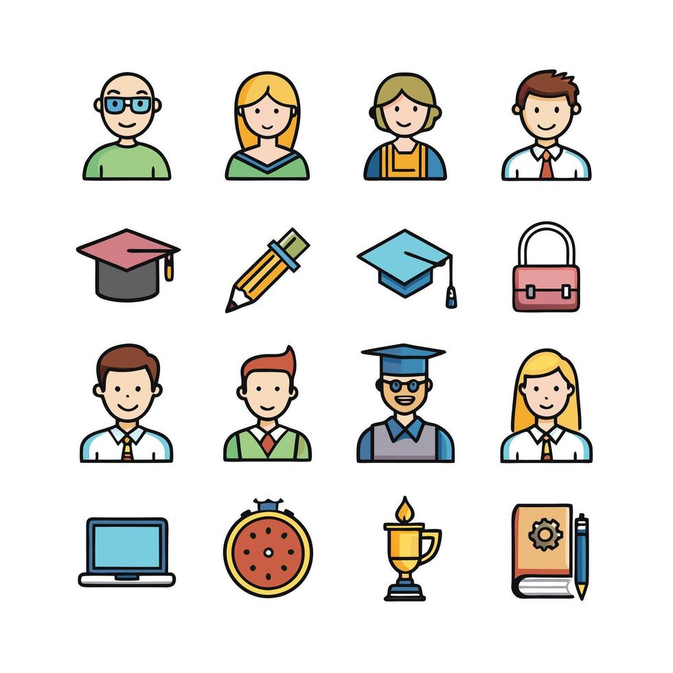 Education Icon Set Collection for Documents, Websites and Mobile Applications vector