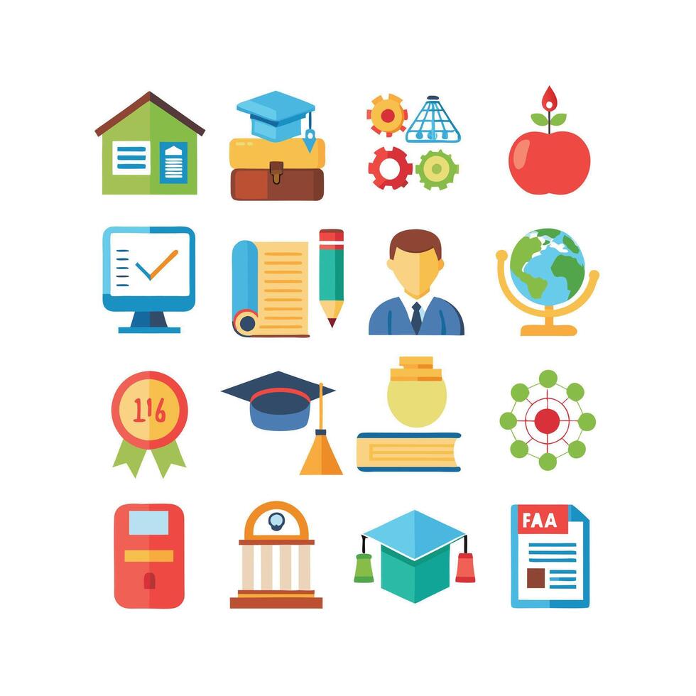 Education Icon Set Collection for Documents, Websites and Mobile Applications vector