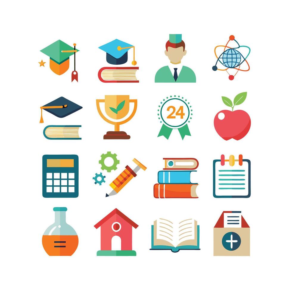 Education Icon Set Collection for Documents, Websites and Mobile Applications vector