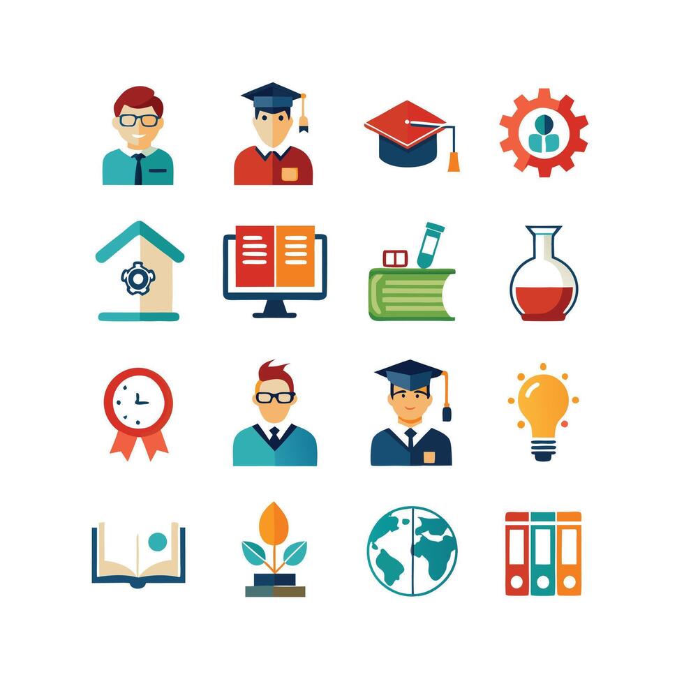 Education Icon Set Collection for Documents, Websites and Mobile Applications vector