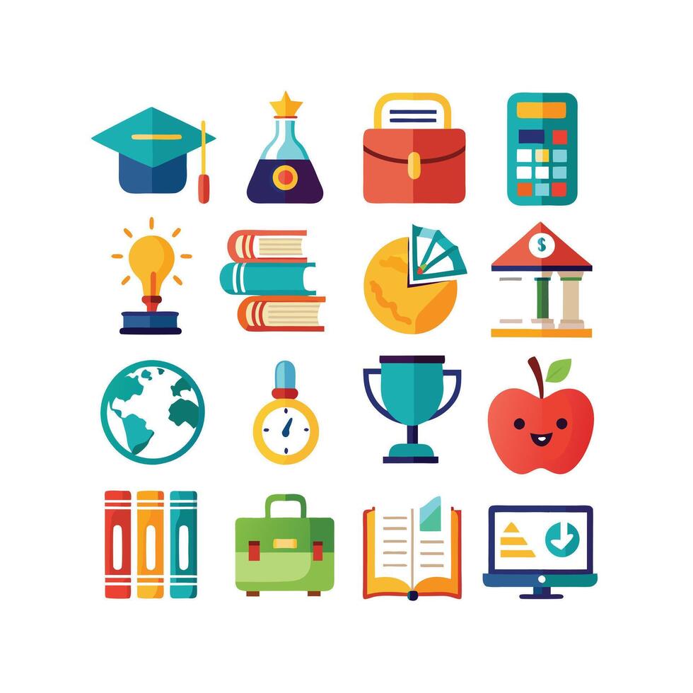 Education Icon Set Collection for Documents, Websites and Mobile Applications vector