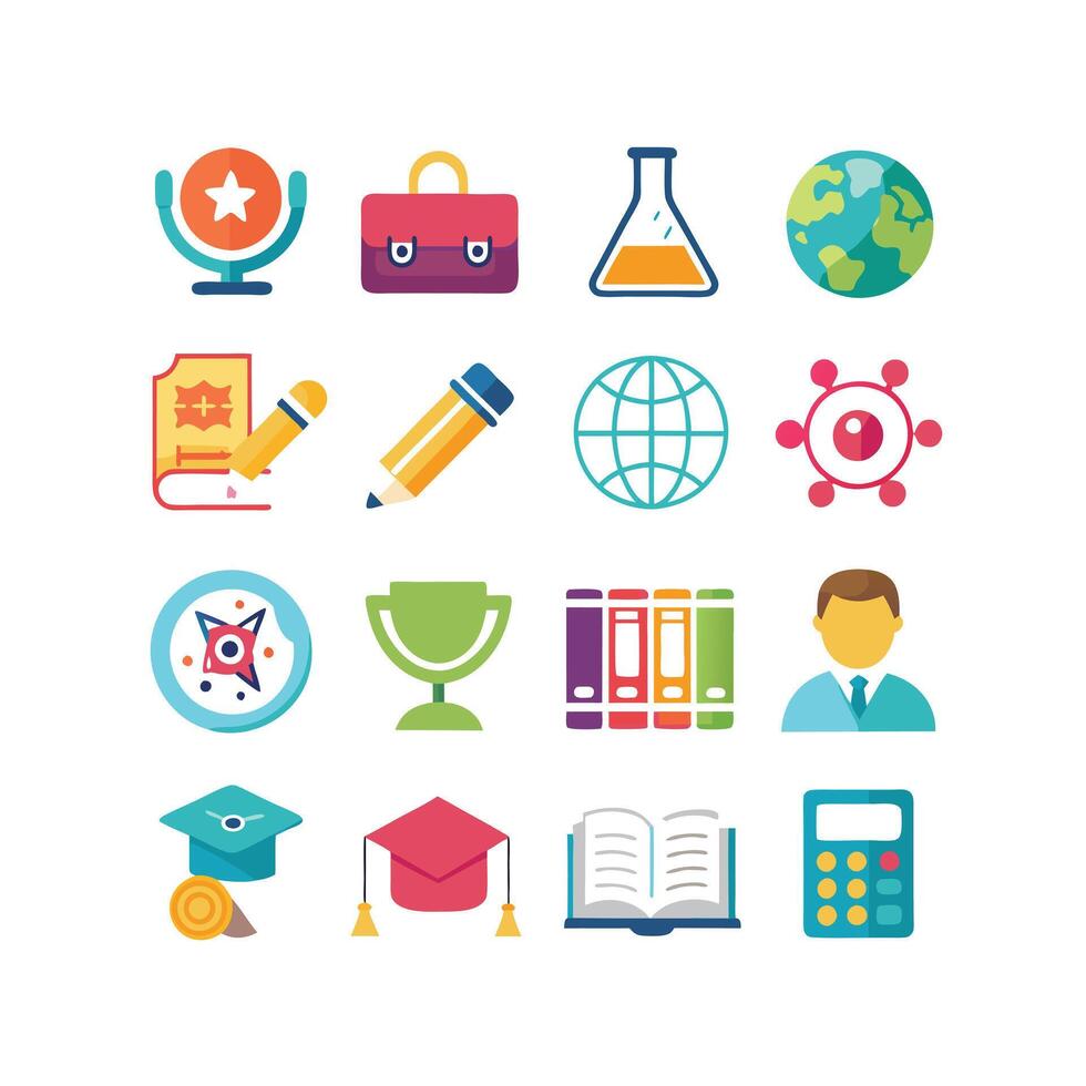 Education Icon Set Collection for Documents, Websites and Mobile Applications vector