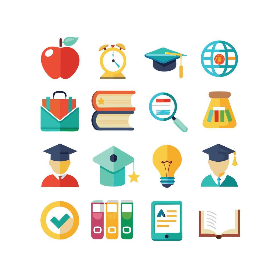 Education Icon Set Collection for Documents, Websites and Mobile Applications vector