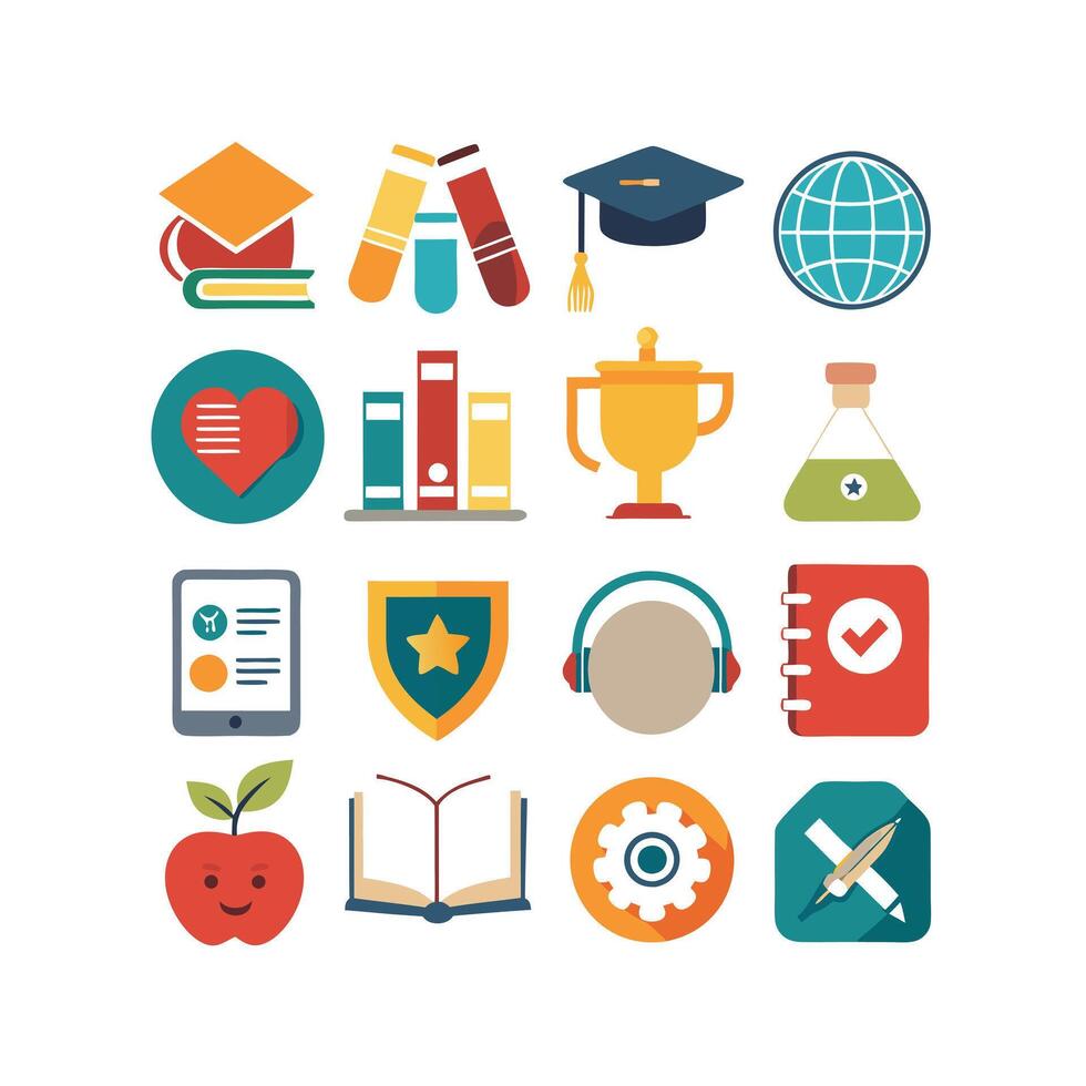 Education Icon Set Collection for Documents, Websites and Mobile Applications vector