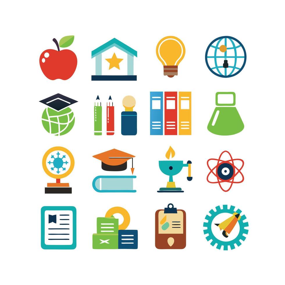 Education Icon Set Collection for Documents, Websites and Mobile Applications vector