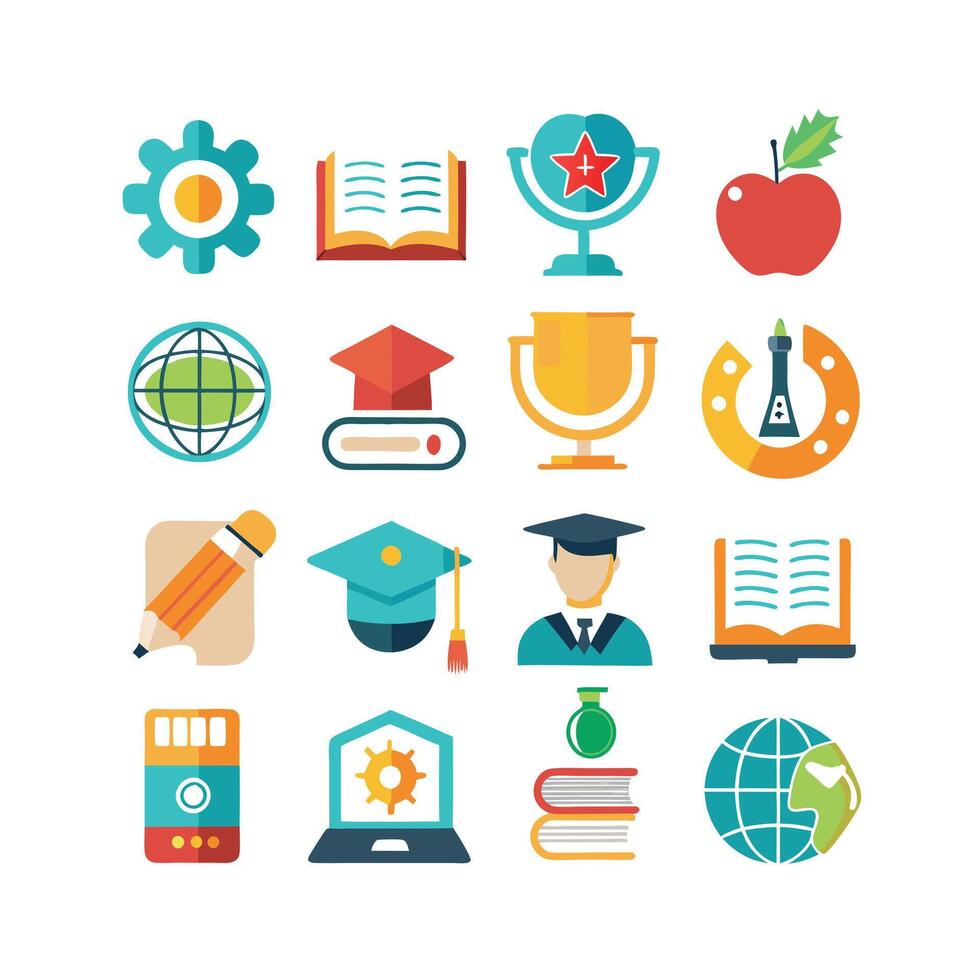 Education Icon Set Collection for Documents, Websites and Mobile Applications vector