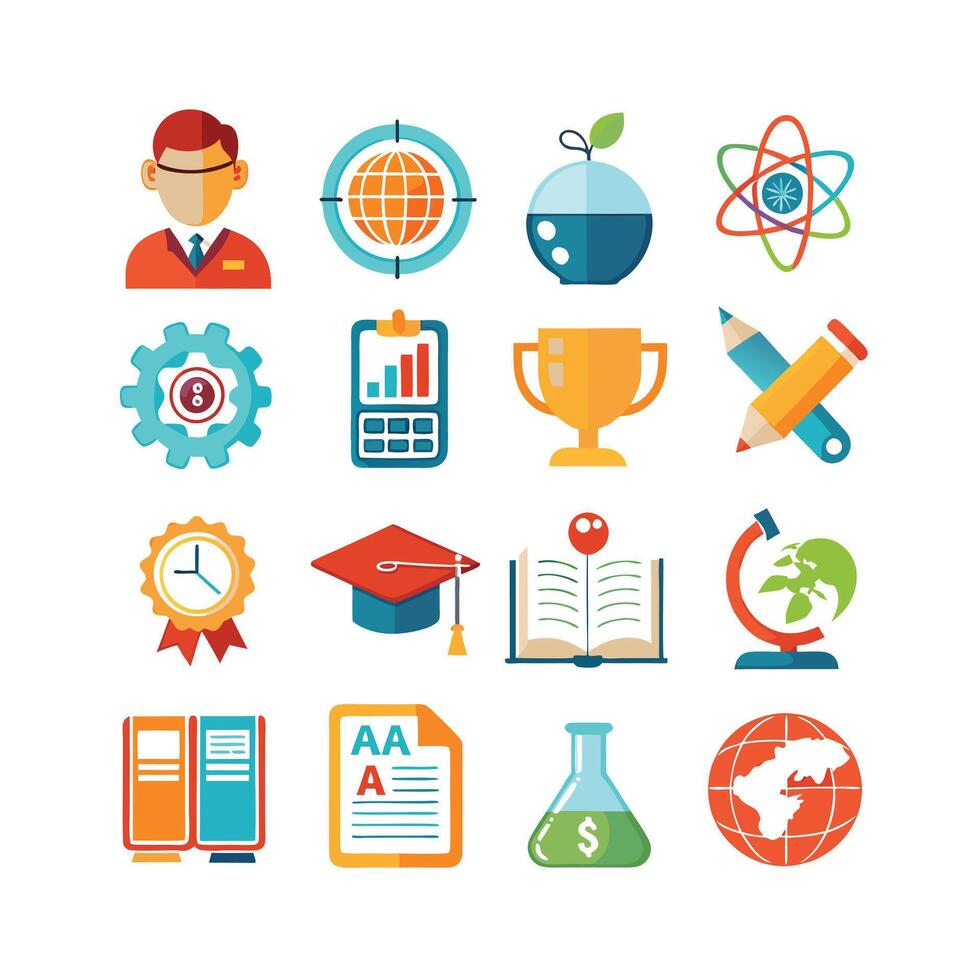 Education Icon Set Collection for Documents, Websites and Mobile Applications vector