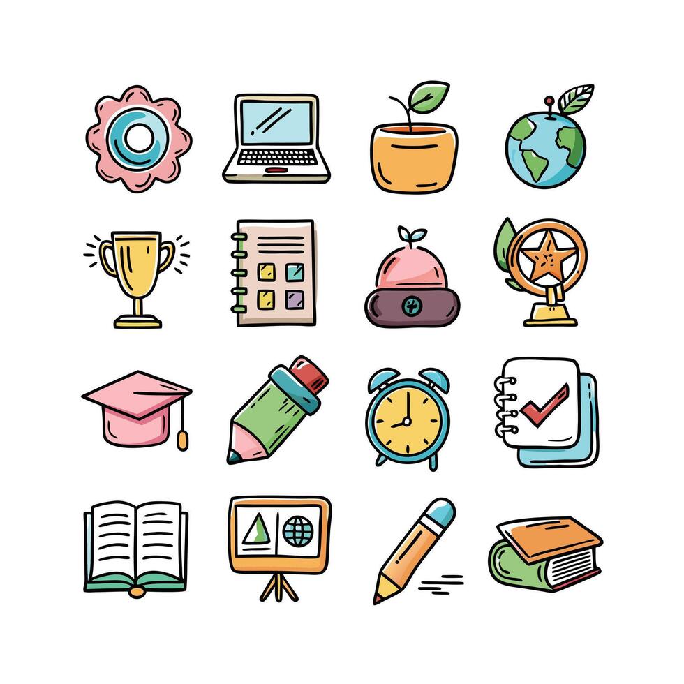 Education Icon Set Collection for Documents, Websites and Mobile Applications vector