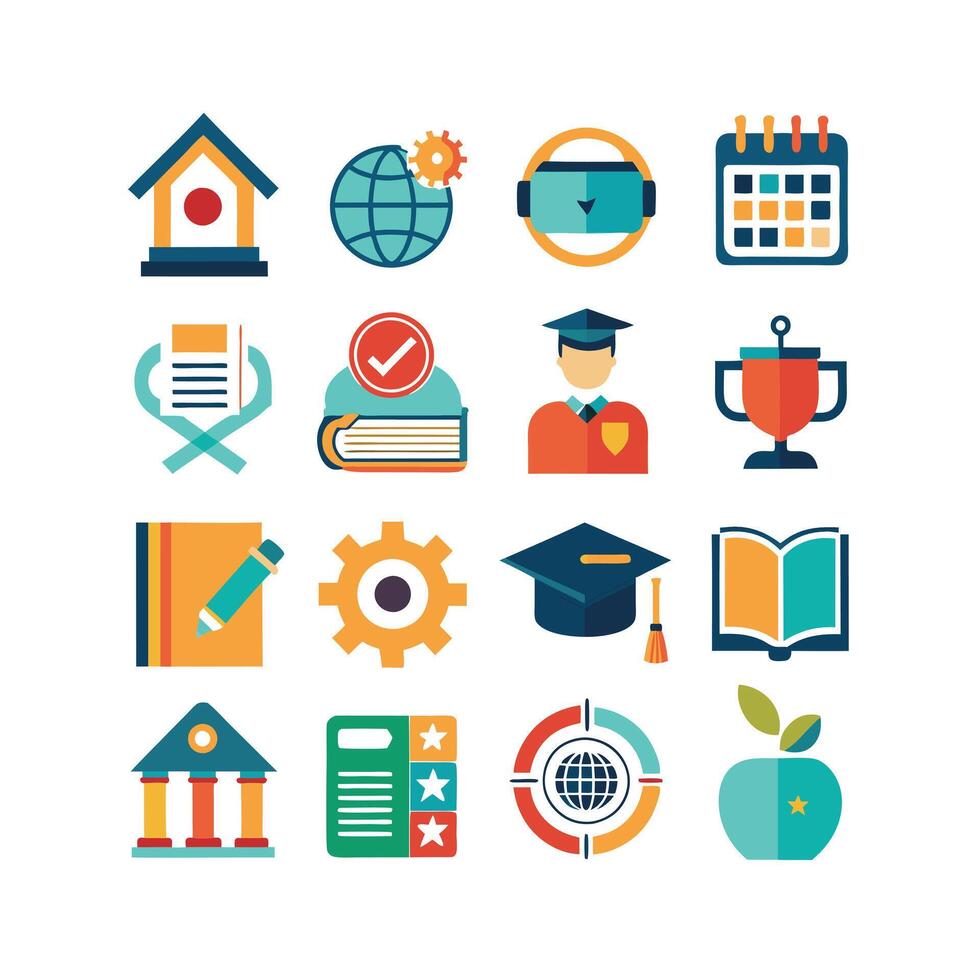Education Icon Set Collection for Documents, Websites and Mobile Applications vector