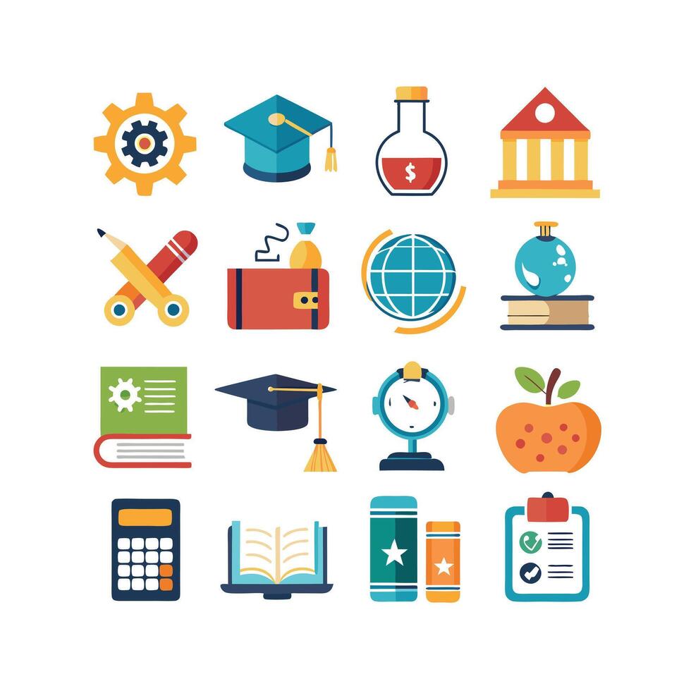 Education Icon Set Collection for Documents, Websites and Mobile Applications vector