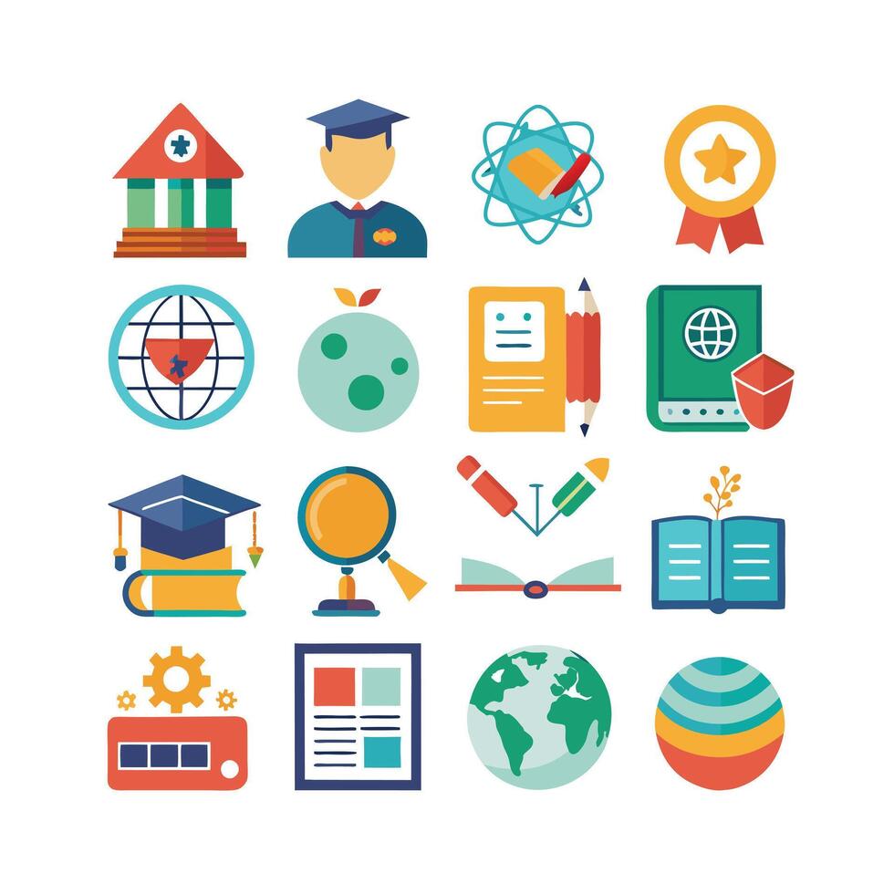 Education Icon Set Collection for Documents, Websites and Mobile Applications vector