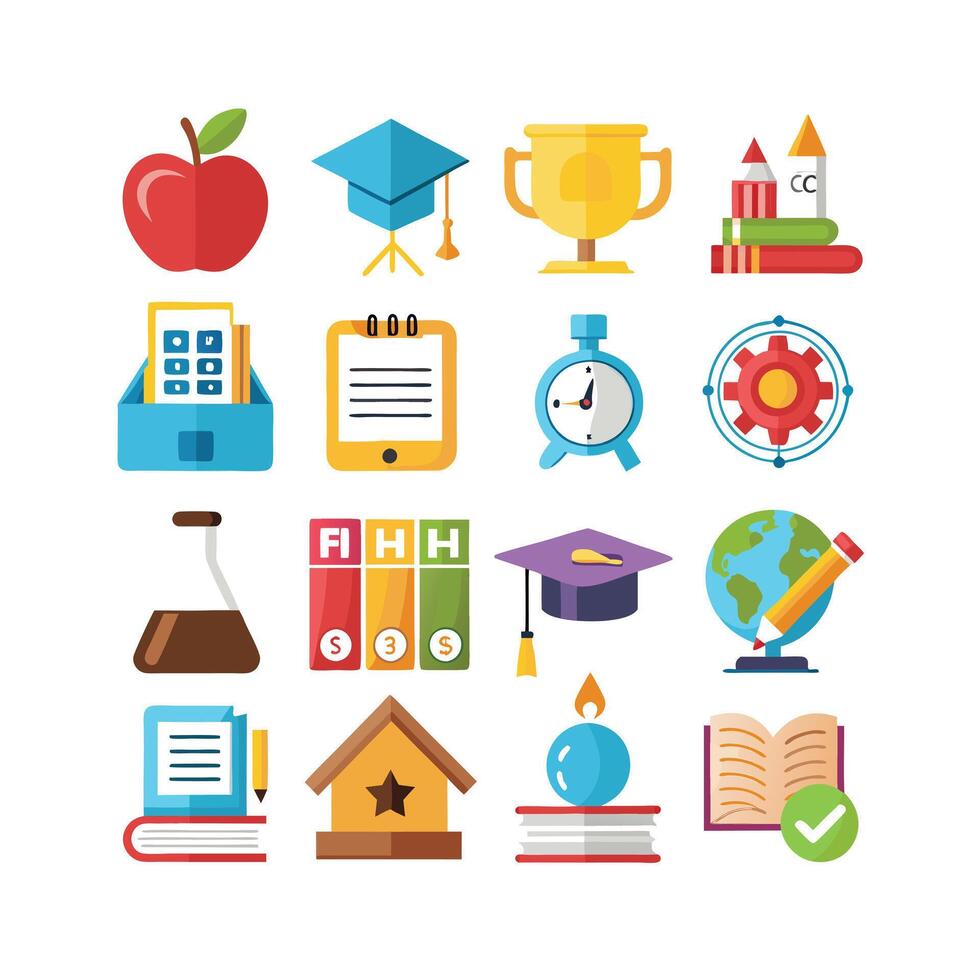 Education Icon Set Collection for Documents, Websites and Mobile Applications vector