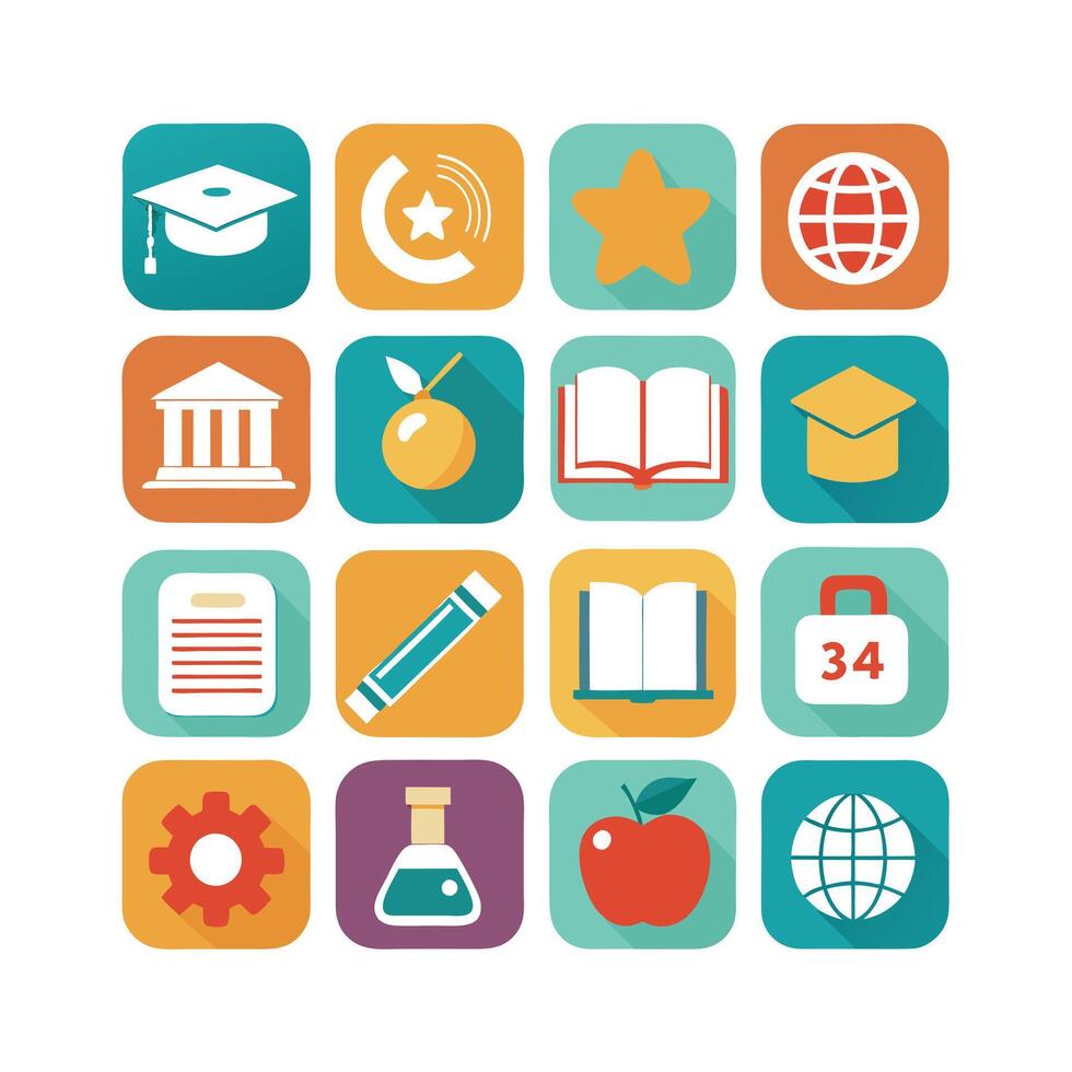 Education Icon Set Collection for Documents, Websites and Mobile Applications vector