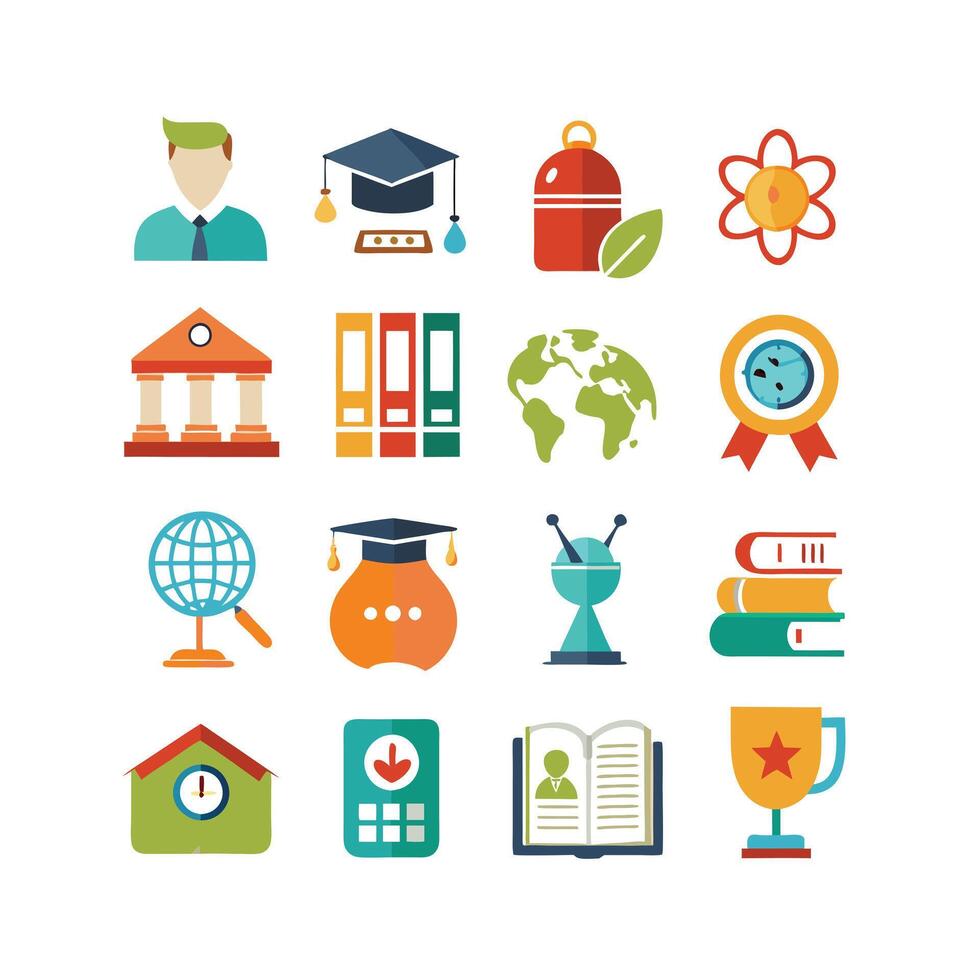 Education Icon Set Collection for Documents, Websites and Mobile Applications vector