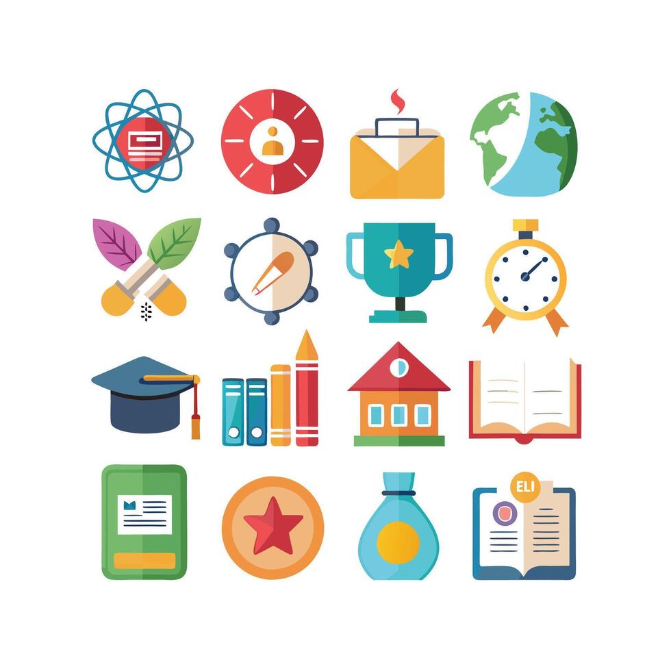 Education Icon Set Collection for Documents, Websites and Mobile Applications vector