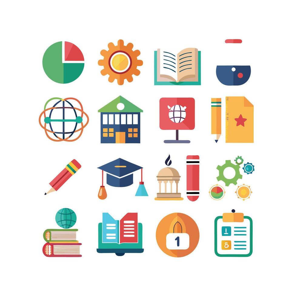 Education Icon Set Collection for Documents, Websites and Mobile Applications vector