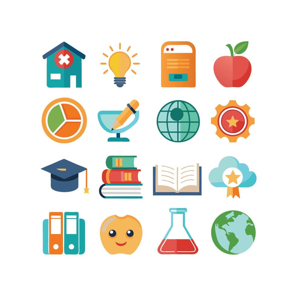 Education Icon Set Collection for Documents, Websites and Mobile Applications vector