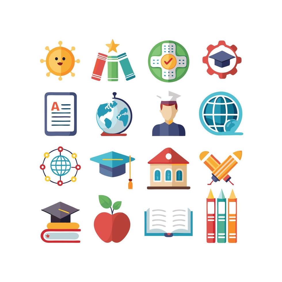 Education Icon Set Collection for Documents, Websites and Mobile Applications vector