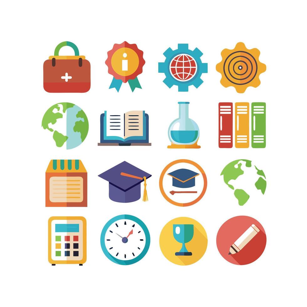 Education Icon Set Collection for Documents, Websites and Mobile Applications vector