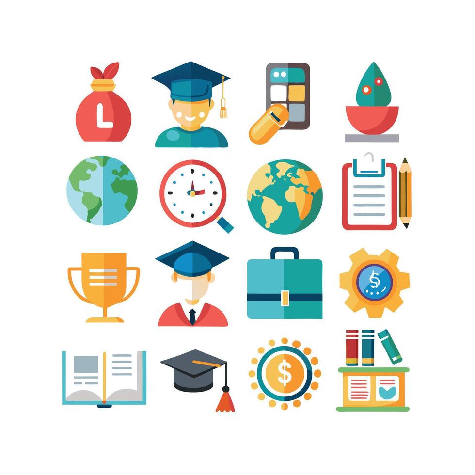 Education Icon Set Collection for Documents, Websites and Mobile Applications vector