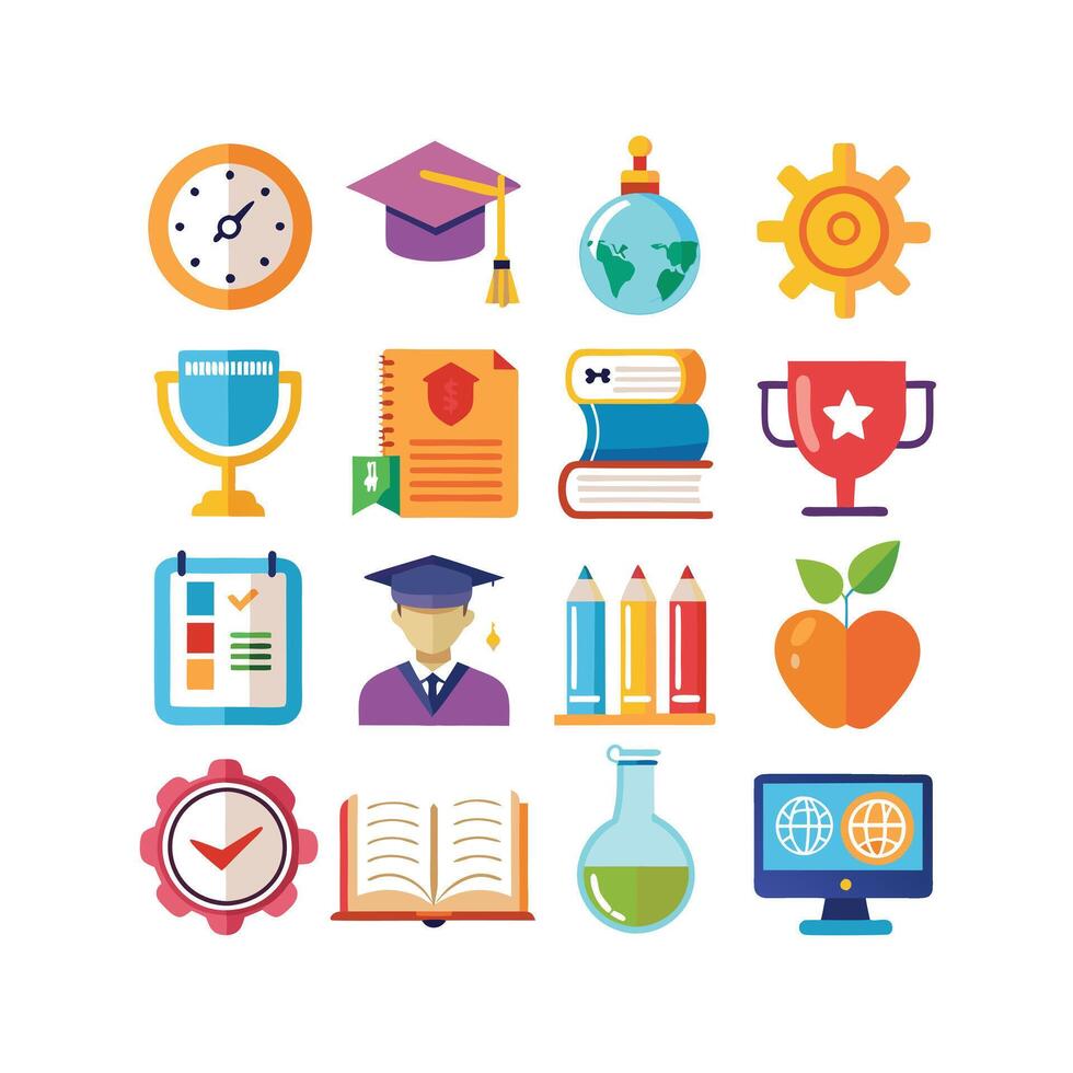 Education Icon Set Collection for Documents, Websites and Mobile Applications vector